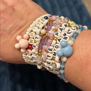 Set of 11 Disney Inspired Beaded Friendship Bracelets NWT Mickey Ears Stretch